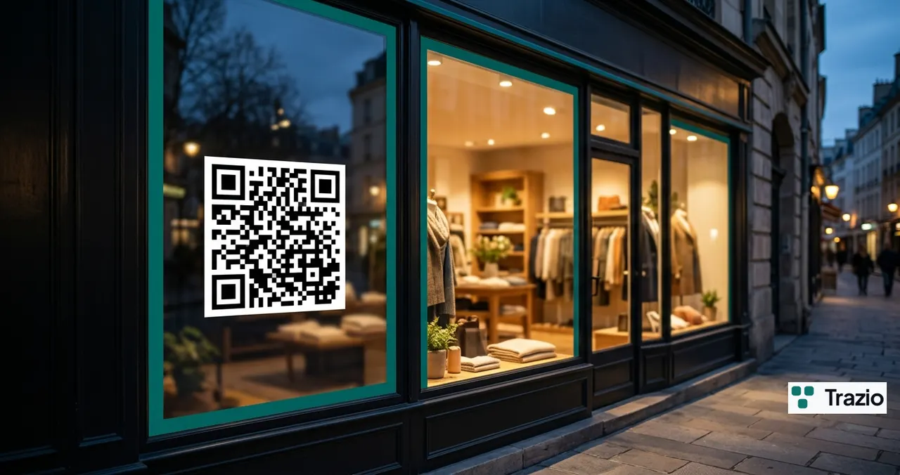 Código QR dinámico de Trazio en un entorno de Comercio